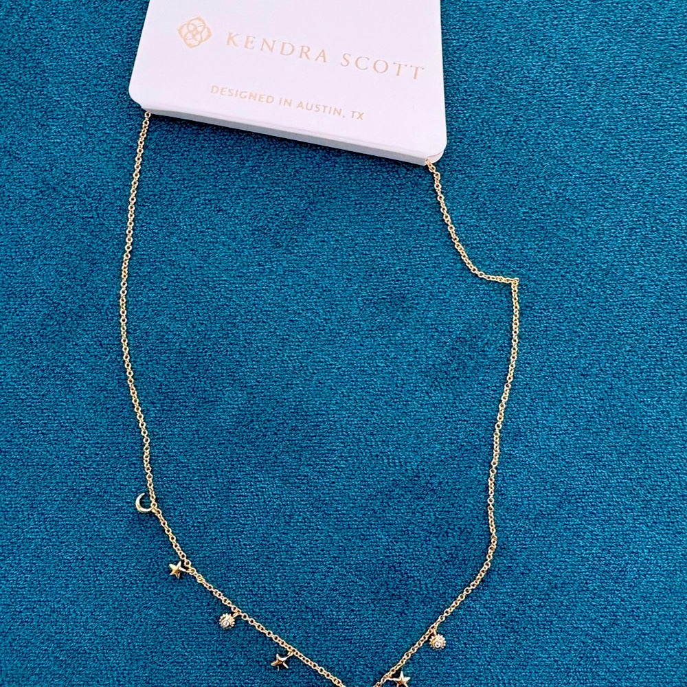 Kendra Scott Gold Star and Moon Charm Necklace